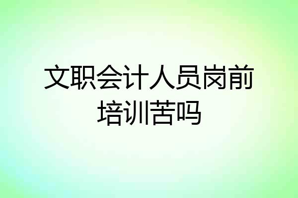 文职会计人员岗前培训苦吗