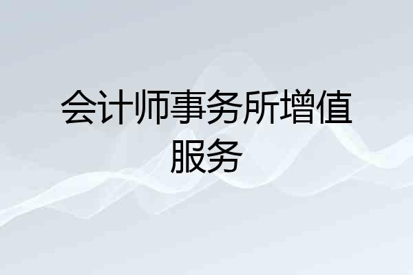 会计师事务所增值服务