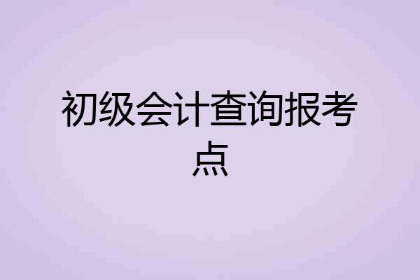 初级会计查询报考点