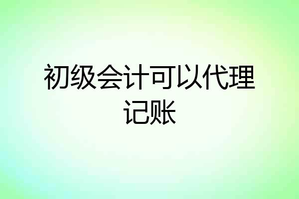 初级会计可以代理记账