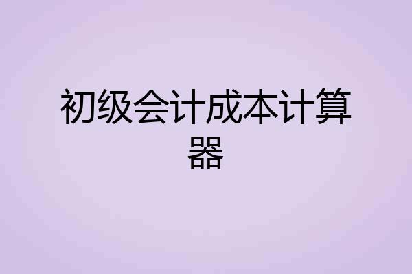 初级会计成本计算器