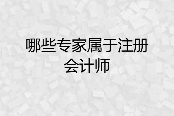 哪些专家属于注册会计师