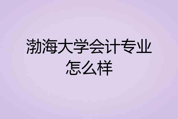 渤海大学会计专业怎么样