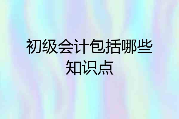 初级会计包括哪些知识点