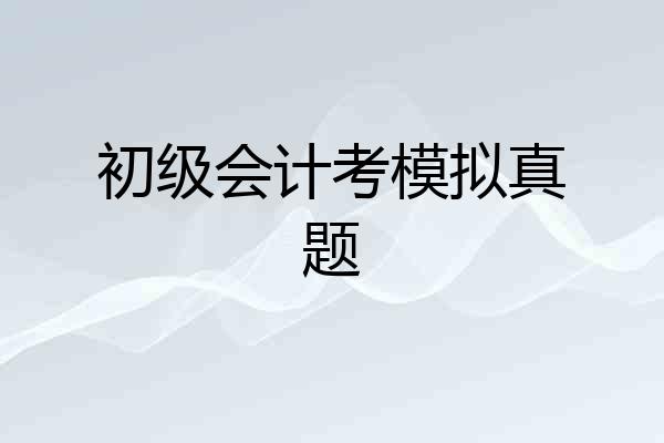 初级会计考模拟真题