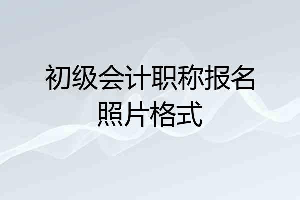 初级会计职称报名照片格式