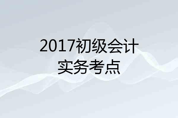 2017初级会计实务考点