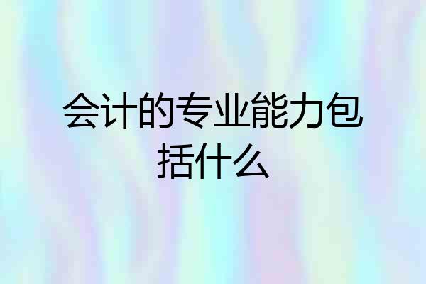 会计的专业能力包括什么