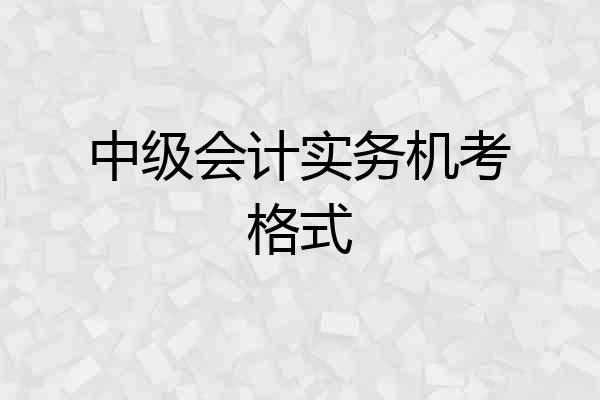 中级会计实务机考格式