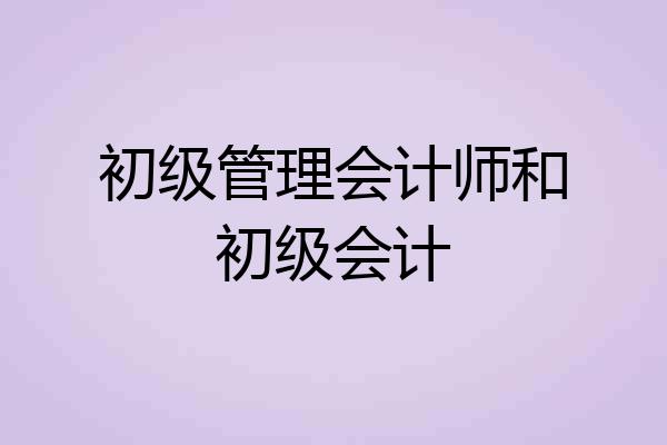 初级管理会计师和初级会计