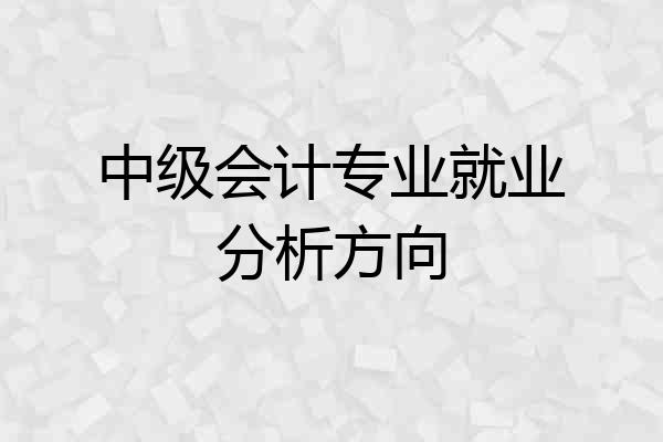 中级会计专业就业分析方向