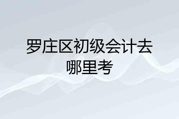 罗庄区初级会计去哪里考