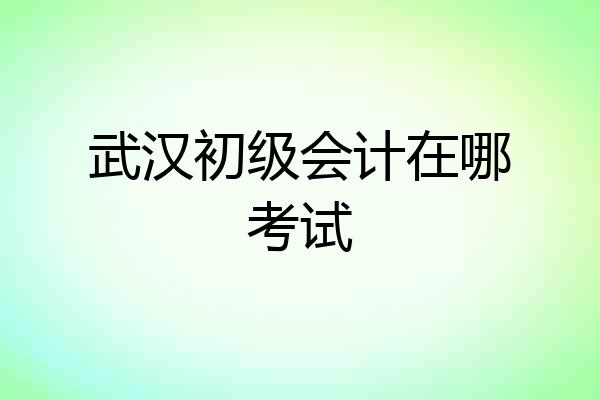 武汉初级会计在哪考试