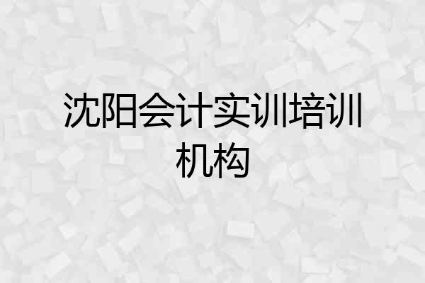 沈阳会计实训培训机构