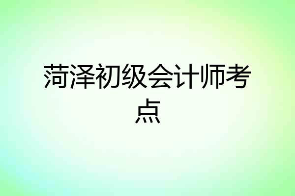 菏泽初级会计师考点