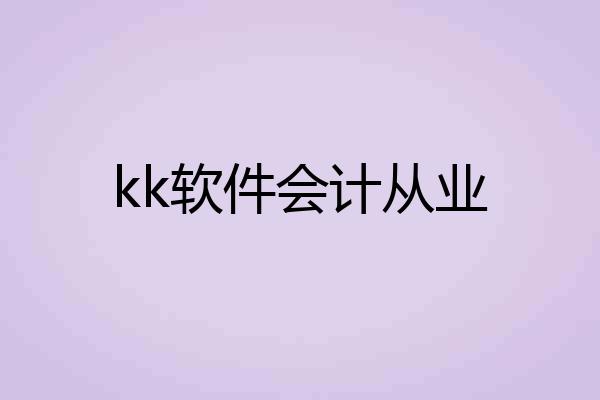 kk软件会计从业