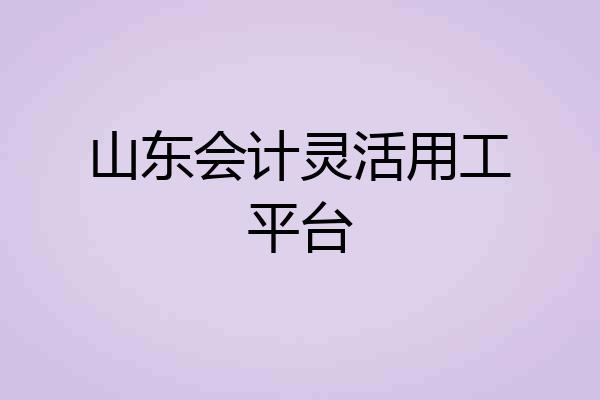 山东会计灵活用工平台