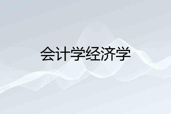 会计学经济学