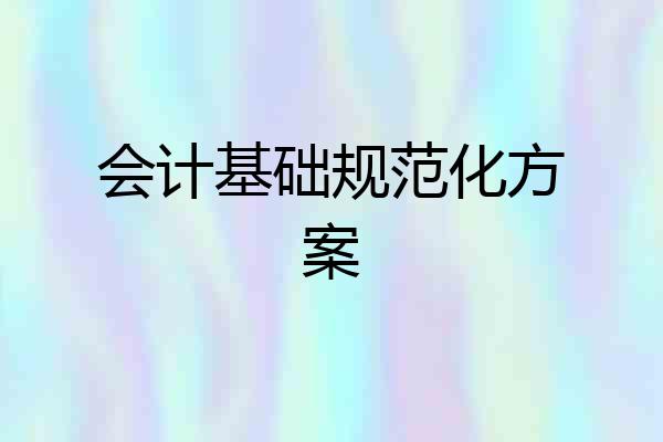 会计基础规范化方案