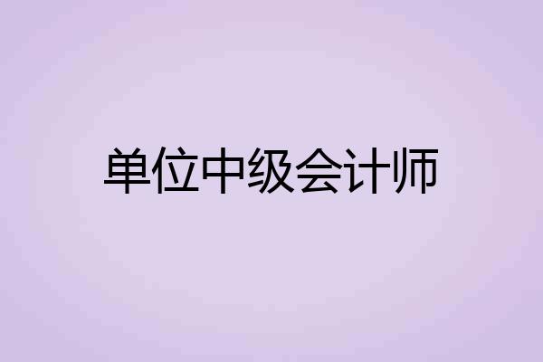 单位中级会计师