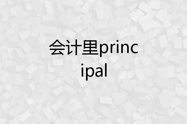会计里principal