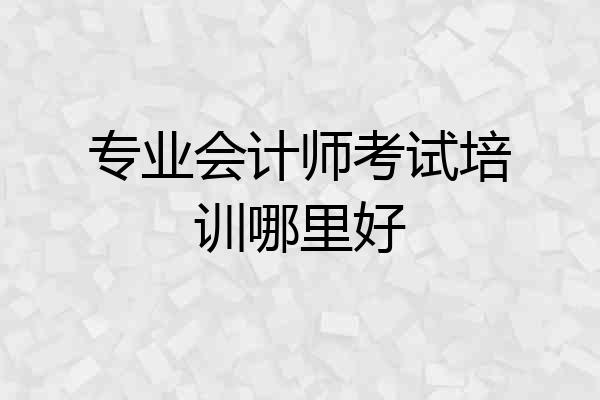 专业会计师考试培训哪里好