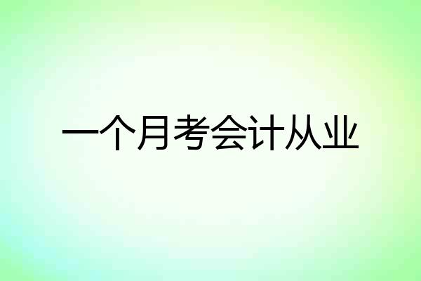 一个月考会计从业