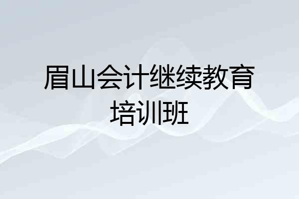 眉山会计继续教育培训班