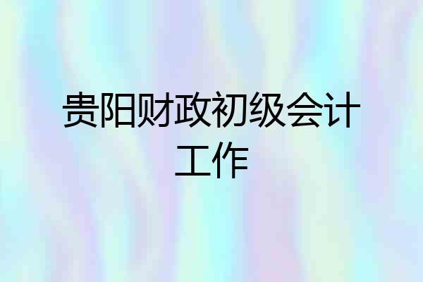 贵阳财政初级会计工作