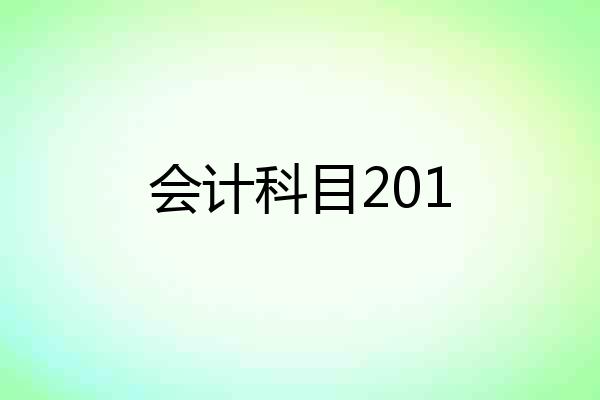 会计科目201
