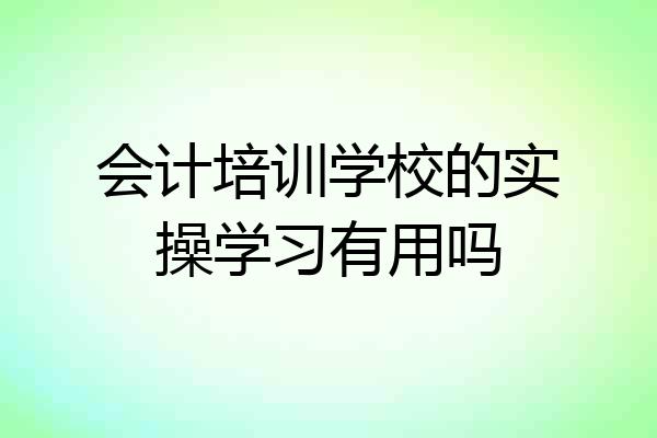 会计培训学校的实操学习有用吗