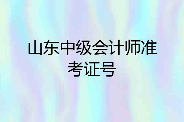 山东中级会计师准考证号