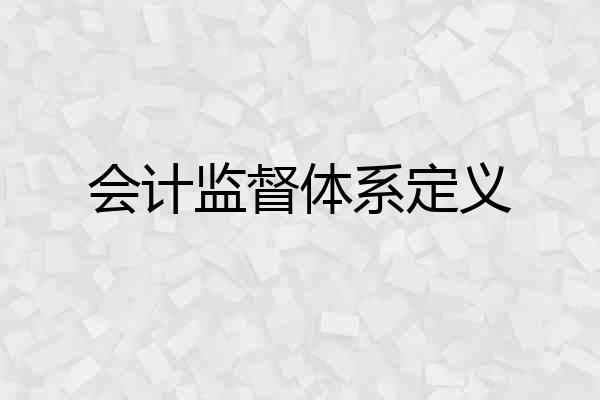 会计监督体系定义