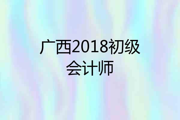 广西2018初级会计师
