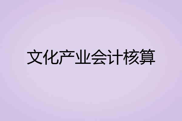 文化产业会计核算