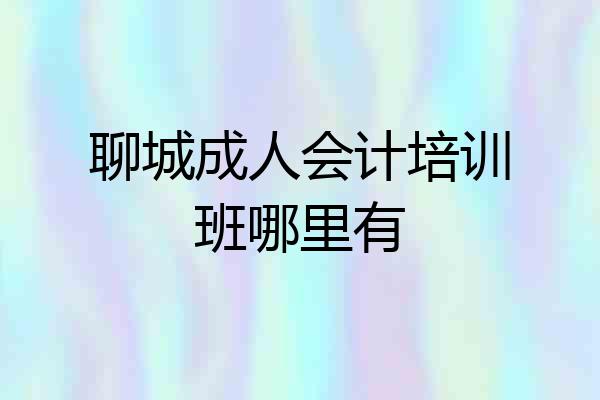 聊城成人会计培训班哪里有