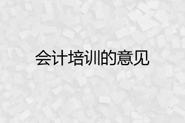 会计培训的意见