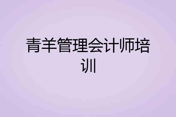 青羊管理会计师培训