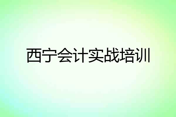 西宁会计实战培训