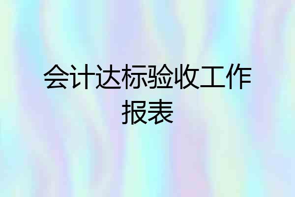 会计达标验收工作报表