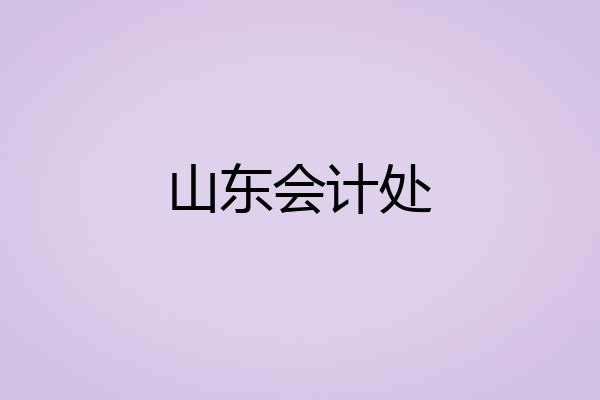 山东会计处