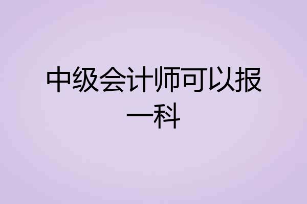 中级会计师可以报一科