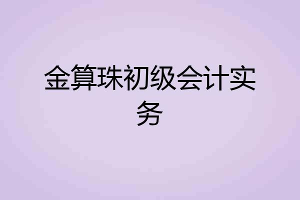 金算珠初级会计实务