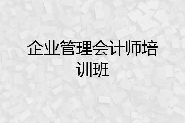 企业管理会计师培训班