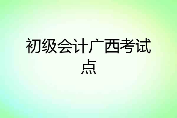 初级会计广西考试点