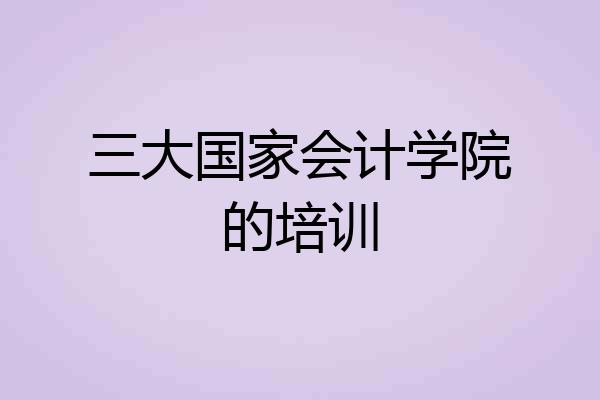 三大国家会计学院的培训