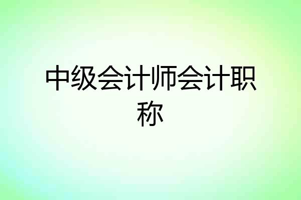 中级会计师会计职称