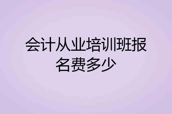 会计从业培训班报名费多少