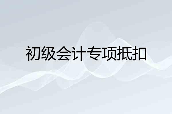初级会计专项抵扣