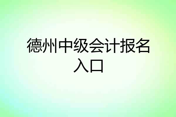 德州中级会计报名入口